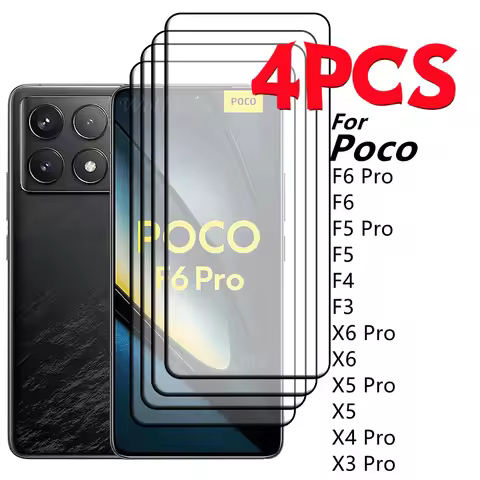 2/4pcs For Poco F6 Pro Glass Poco F6 Pro Glass Full Cover Glue 9H Screen Protector For Xiaomi Poco F