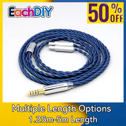 99% Pure Silver OCC Graphene Alloy Full Sleeved Earphone Cable For Sennheiser HD800 HD800s HD820s HD