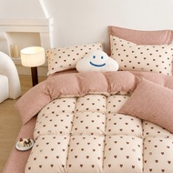 CADAR 100% COTTON 7 IN 1 WITH COMFORTER BEDSHEET FITTED HIGH QUALITY SOFT FABRIC SIZE QUEEN KING