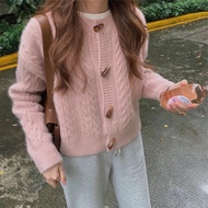 HORN CARDI CARDIGAN KOREAN KNITTED CARDIGAN KOREAN SWEATHER WOMEN'S SWEATER PREMIUM KNITTED MATERIAL