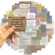 50pcs Waterproof Retro Bible Verse Stickers for Tumbler Notebook Scrapbook