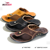 Sandal Kulit MOXXER Full Up Sendal Kulit Pria Japit Casual MOXXER / Sendal Jepit Pria Terbaru Sandal
