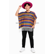 READY STOCK Adult Mexican Fiesta Serape Poncho Costume Mexico America Latin Colourful Traditional Se
