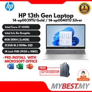 HP Laptop 14-ep0039TU (Gold)  / 14-ep0040TU (Silver) 14” FHD (i7-1355U,512GB SSD, 8GB,Intel® Iris® Xᵉ graphics, W11H)