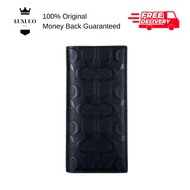 [Luxuco] Coach F75365 Breast Pocket Long Wallet In Signature Crossgrain Leather Dompet