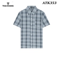 Áo sơ mi nam ngắn tay trung niên THÁI KHANG vải lụa co giãn mềm mịn form rộng classic ATK35