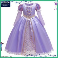 Kids Girl Princess Costume Rapunzel Tangled Kostum Budak Dress Princess Disney Cartoon Character Cos