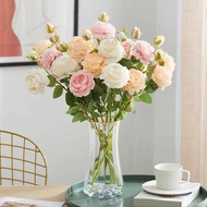 KA &, 3 Peony Artificial Flower Silk Flower Indoor Artificial Flower Rose Flower Bouquet Dining Tabl