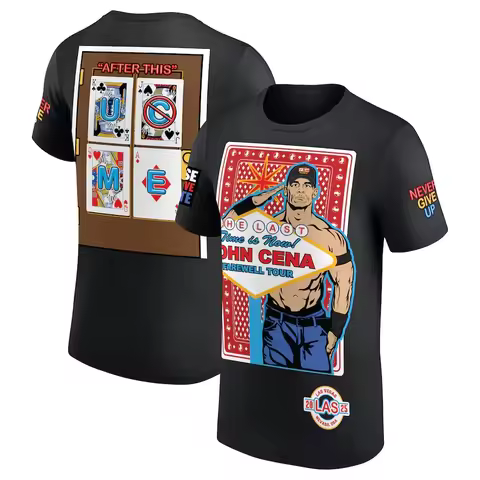 Summer Men's Black John cena Farewell Tour 2025 Las Vegas 3d Printed T-shirt Street Party Added Men'