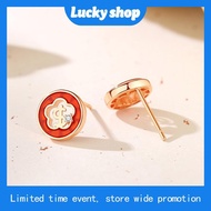 1000earring 925 Sterling Silver CNY Prosper-Dollar Mini Stud Earrings - Rose gold