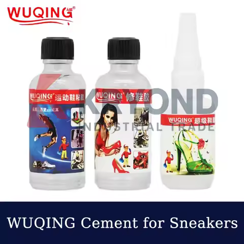 WUQING 50ml Cement for Sneakers Strong Flexible Shoe Curing Agent for Rubber Leather Fabric Repair a