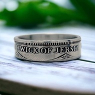 Coin Ring Jersey 5 new pence 1968-1980, Ring For Man Jersey, Jersey Coin Ring