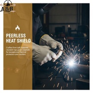 [A&B] Welding Gloves High Quality Genuine Cowhide 1 Pair Soft Lining Wear Resistant for Winter Outdo