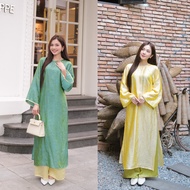 Minh Nguyet Silk Ao Dai set (AD5) - traditional silk ao dai, modern ao dai, evening ao dai