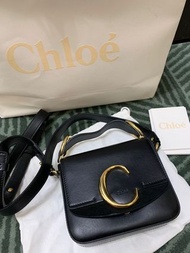 正品 CHLOE Mini Chloé C bag 肩背包 小方包 鍊包 黑色 孫芸芸