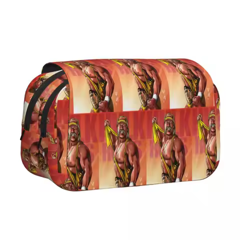 Hulk Hogan Hulkamania Pencil Case Pen Holder Hard Shell Leather Large Capacity Pen Box Pencil Bag fo