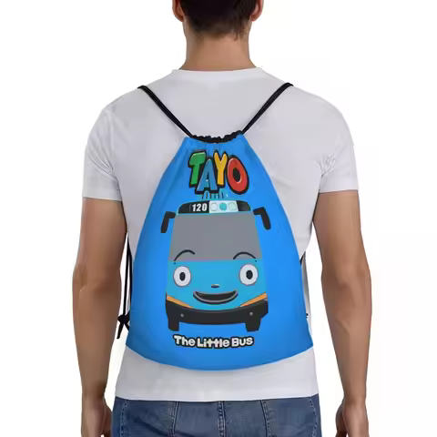 Tayo The Little Bus Backpacks Multi-function Drawstring Bags Sports Bag Book Bags for Travel Student