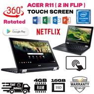(360° Flip Touch Screen) Acer Chromebook R11 || Celeron N3150 || 4GB RAM 16GB SSD || Play Store