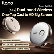 LLANO T1 5G Dual-Band Wireless Screen Projector, 1080P HD Casting, Plug & Play, Portrait & Landscape