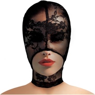 Master Series Lace Seduction Bondage Hood. BDSM Mask and Sexy Fetish Fantasy Costume for Women, Men 