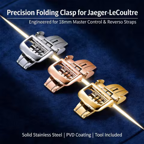 For Jaeger-LeCoultre JLC 18mm Folding Clasp Replacement, Precision Deployment Buckle for Master & Re