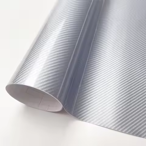 Silver Self-Adhesive 6D Carbon Fiber Vinyl Film for Car Wrapping Auto Styling Hood Roof Decorative R