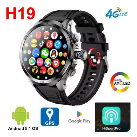 H19 Smart Watch 4G Android 8.1 OS GPS WIFI 4G SIM Card 1.95''inch 466*466 Large AMOLED Screen 3GB/32