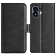 全城熱賣 - 適用於 Nothing Phone 2 雙扣側吸左右開手機套（黑色）