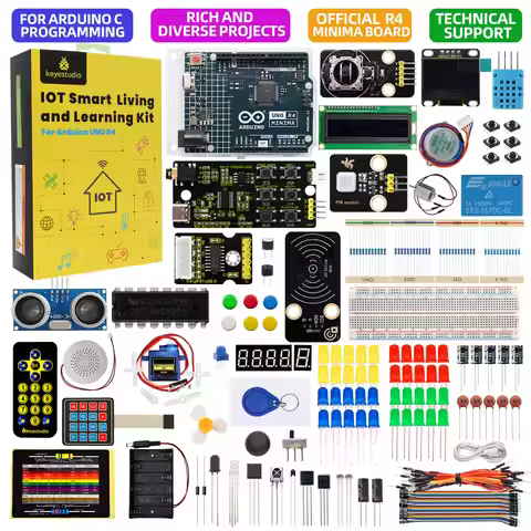 Keyestudio STEM IOT Smart Living Starter Kit For Original Arduino Uno R4 WIFI Or Minima Board DIY Ed