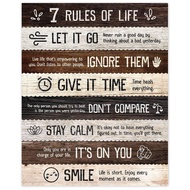 Positive Uplifting 7 Rules of Life Quotes Prints 1 8x10 Unframed Photos Inspirational Wall Art Decor
