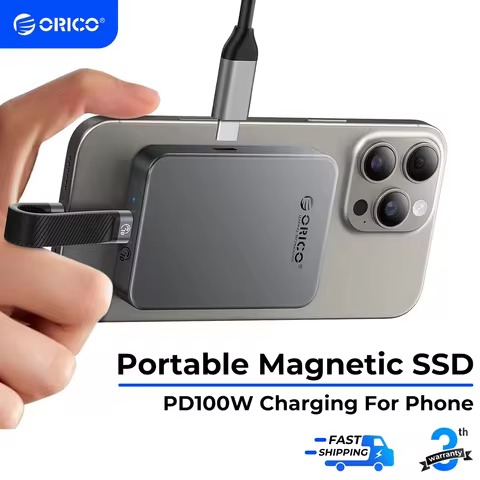 ORICO 1TB Magnetic SSD, PD100W Charging, 4K ProRes HDR, 1000MB/s USB 3.2, Portable External Drive fo