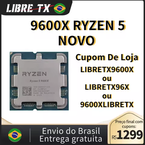 LIBRETX Ryzen 5 9600X / 7400F Processador CPU AM5 / Placa-mãe B550M Envio Grátis do Brasil