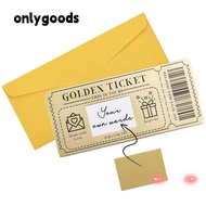 ONLYY Golden Ticket Scratch- Card,  Scratch  Ticket Concert Ticket,  Raffle Gift with Envelope Party