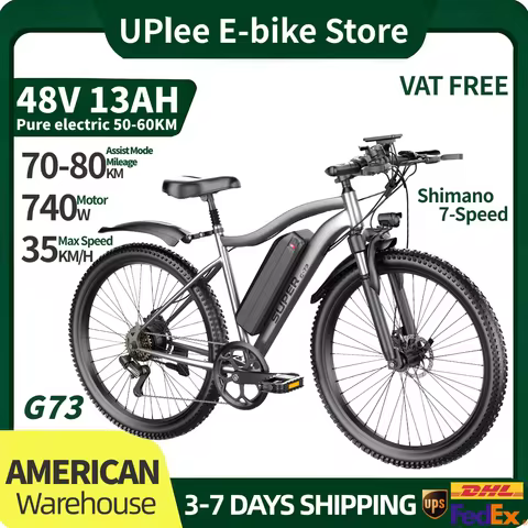 UPlee G73 740W Peak Motor 35KM/H Electric Bike 48V 13AH Battery electric bike adults 7-Speed Color L