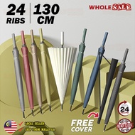 24 Ribs Long Handle Big Umbrella Anti-UV Sun Rainstorm Protector Large Surface Parasol / Payung Besa