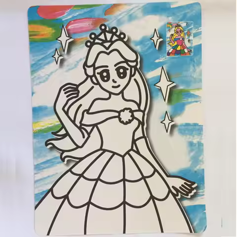 2 PCS/LOT DIY Manual Graffiti Color Handwork Sand Painting Picture With 6 Colorful Bottom Drawing Pa
