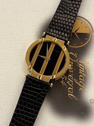 🌈🌈新返貨啦🌈🌈Piaget 8263 18K黃金原裝onyx面🖤原裝18K黃金針扣💛石英機芯 淨錶👍VU2654（廣華街店）