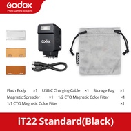 Godox iT22 TTL Auto Flash Lightweight Portable wiht Magnetic Accessories + Free Diffuser for YouTube
