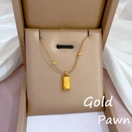 saudi gold necklace 18k pawnable legit geometric long square nugget necklace women niche collarbone chain fashion jewellery