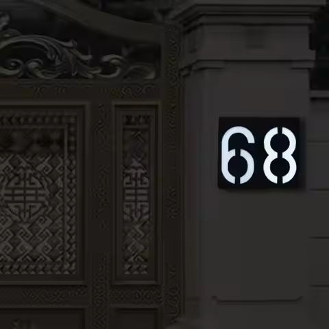 Solar Powered 0-9 LED Light House Address Number Street Road Doorplate Wall Lamp waterproof housing