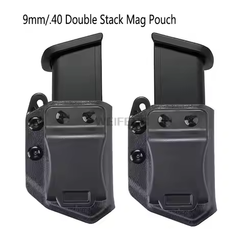 IWB/OWB 9mm/.40 Double Stack Magazine Pouch Hunting Right Left Mag Case for GL CZ S&W H&K SIG P365 P