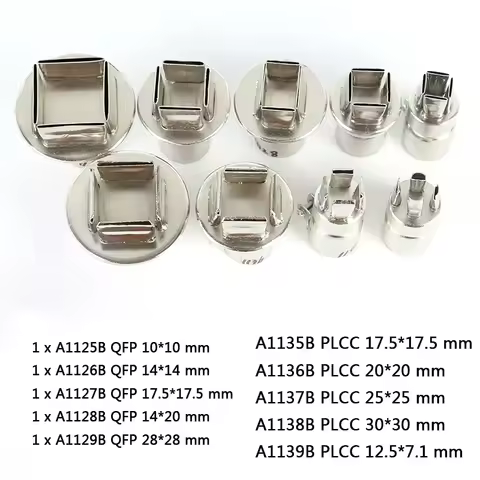 A1135B-A1139B PLCC Series A1125B-A1129B QFP Series 850 852 852D 853 853D 863D SMD BGA Nozzle For Hot