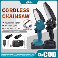 Gergaji Baterai 198V Gergaji Listrik Gergaji Mesin Mini Chainsaw Mini