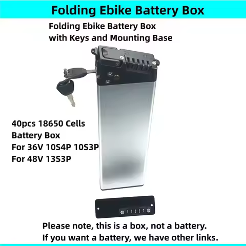 Folding E-bike Battery Box 40 39 pcs 18650 Cells Battery Case Foldable Ebike Battery Box for 36v 48v