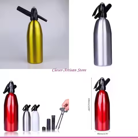 E06B Manual 1L Siphon CO2 Dispenser WATER Bubble Generator Cool Drink Cocktail