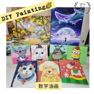 20 x 20CM Art Painting DIY painting Canvas paint DIY Oil Canvas Paint By Numbers With Frame 数字油画 20 x 20cm #ready stock