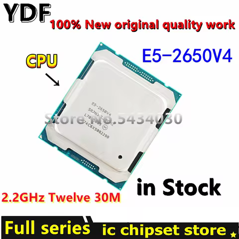 100% New Xeon E5 2650 V4 E5-2650V4 Processor SR2N3 2.2GHz Twelve 30M LGA 2011-3 CPU