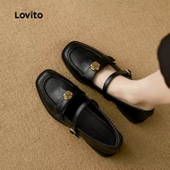 Lovito Casual Simple Boat Shoes for Women LFA109005 Lovito  Kasut Bot Kasual Mudah untuk Wanita LFA1