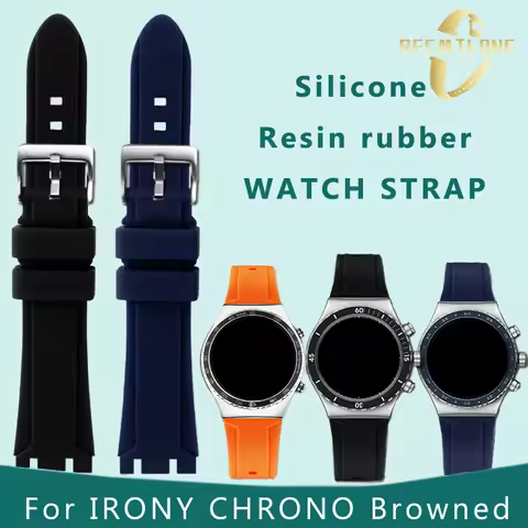 Resin silicone rubber watchstrap 19mm 21mm waterproof black dark blue green orange men watchband For