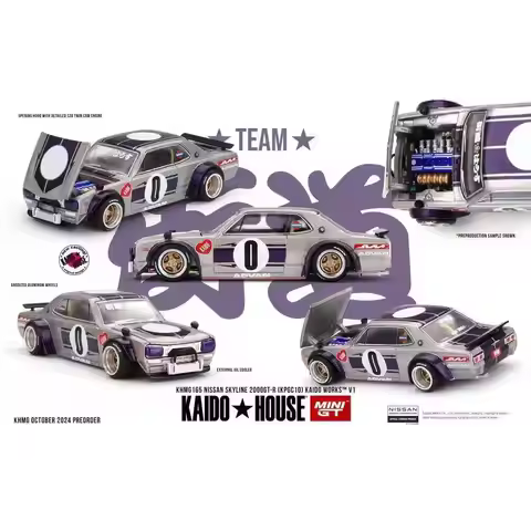 Kaido House +MINIGT 1:64 Nissan GTR Skyline KPGC10 Alloy Car Model 165